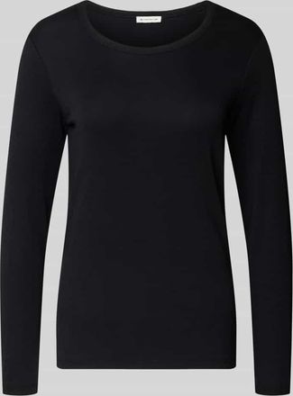 Tom Tailor Regular Fit Langarmshirt aus Baumwoll-Mix in BLACK, Größe XXXL