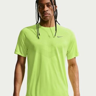 Nike Mens Stride Dri-FIT ADV Short-Sleeve Running Top in Yellow | HV5203-737