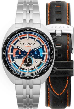 Cadola 1977 Chronograph Quartz Orange Dial Mens Watch CD-1023-66