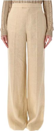 Ralph Lauren Wide Trousers, female, Beige, Size: XS Dean Linen Pant