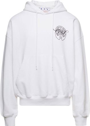 Off-white White Graphic Regular Hoodie