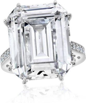 Suzy Levian Suzy Levian Gala Collection Silver Cz Cocktail Ring