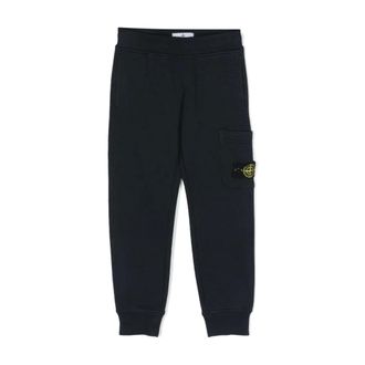 Stone Island Blue Trousers for Boys - male - Stone Island - Sweatpants - Blue - 10 Y - Kids