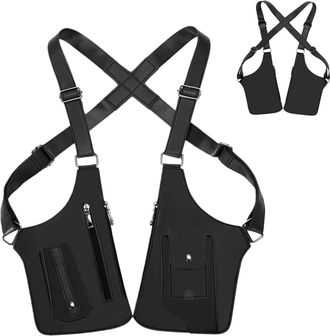 Generic Leather Adjustable Underarm Shoulder Bag for Men & Women, Hidden Strap Wallet with Double Pockets for Travel, Hiking and Fitness,Mens Shoulder Bags (B