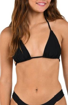 Citrus Solid Seamed Triangle Bikini Top in Black at Nordstrom Rack, Size X-Small