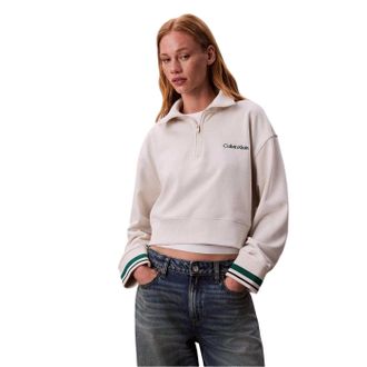 Calvin Klein Dames/Dames Geborduurd Logo Fleece Sweatshirt (Krijt)