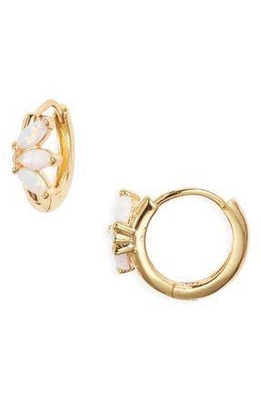 CHILD OF WILD Opal Arc Huggie Hoop Earrings in Gold at Nordstrom