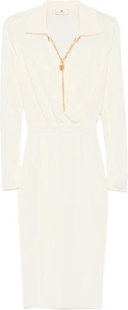 Elisabetta Franchi Padlock-detail Long-sleeve Midi Dress