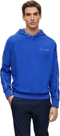 HUGO BOSS Mens Hooded Neck Raglan Sleeve Sweatshirt in Bright Blue - Size X-Large