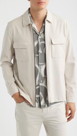 Reiss Ascend Zip-Up Shirt Jacket in Stone at Nordstrom, Size Xx-Large