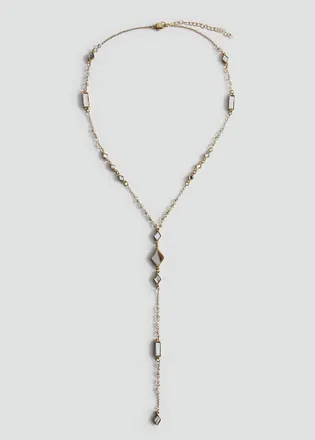 Mango Collana ciondolo cristallo oro - Donna - Taglia unica - MANGO