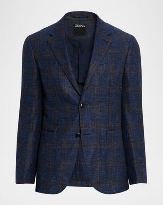 Ermenegildo Zegna Men & apos;s Check Woven Patch-Pocket Sport Coat