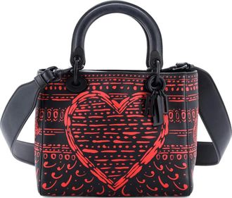 Dior Lady Dior Bag Limited Edition Playing Cards Painted Leather Medium shoulder bag - Zwart