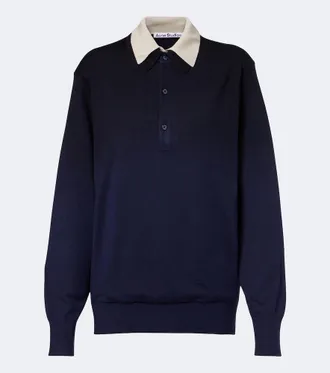 Acne Studios Silk, wool, and cashmere polo sweater