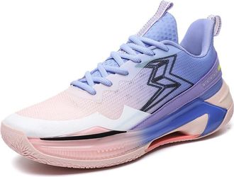 Generic Mens Basketball Shoes Breathable Anti Slip Wear-Resistant Rebound Shock-Absorbing Sports Training Boots Walking Shoes(Purple,5.5 UK)