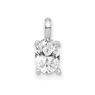 Diamond2Deal 14K Gold Lab Grown Diamond Oval Solitaire Pend (0.5ct, VS, G-H)