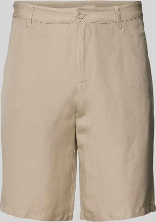 A|X Armani Exchange Regular Fit Leinenbermudas mit G&uuml;rtelschlaufen in Beige, Gr&ouml;&szlig;e 32