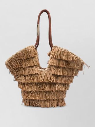 Zimmermann goldentime medium tote bag woven fringe