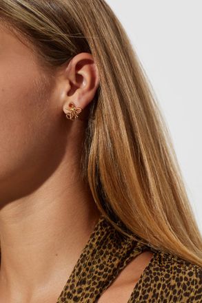Valentino Garavani Earrings With Logo, Womens, Gold
