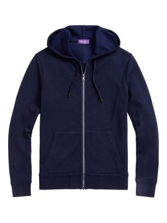 Ralph Lauren Purple Label hooded zip-up sweatshirt - men - Cotton - S - Blue