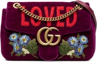 Gucci Pre-owned Borsa a tracolla in velluto trapuntato ricamato - - Pre-owned - Donna - Viola - ONE SIZE
