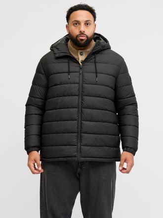 Jack & Jones Plus Size Steppjacke JCOPOINT PU PUFFER JACKET BF PLS, Herren, Gr. 3XL, schwarz, Web, Obermaterial: 100% Polyester, JACK & JONES PLUSSIZE, unifarben, regular fi