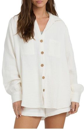Billabong Swell Gauze Button-Up Shirt in Salt Crystal at Nordstrom, Size X-Large