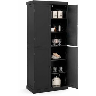 Costway Costway - Kitchen Buffet Sideboard Freestanding Pantry Cabinet Storage Cupboard w/ 4 Doors