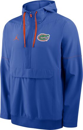 Nike Jordan Mens Florida Sideline Anorak Jordan Brand College 1/2-Zip Hooded Jacket in Blue | 0JAT08DDUFN-PTU