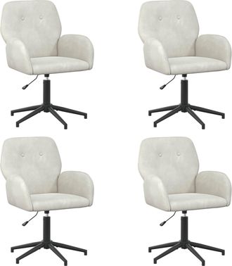 vidaXL Sillas De Escritorio Giratorias 4 Uds. 54 X 55 X 90 Cm Crema Vidaxl