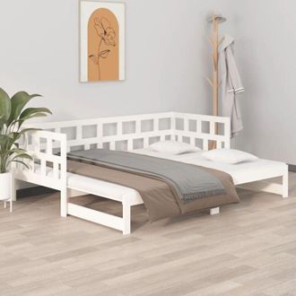 vidaXL Vidaxl - Dormeuse Estraibile Bianca Legno Massello di Pino 2x(90x200) cm