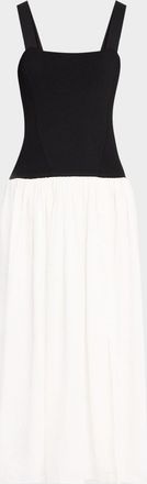 La Ligne Henriette Mixed-Media Tank Top Dress