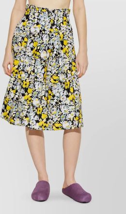 Marni cotton floral print high-rise pleated skirt