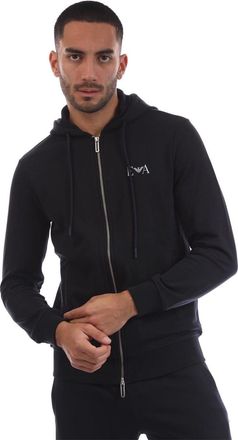 Emporio Armani Mens Emporio Armani Hooded Neck Long Sleeve Sweatshirt with Zipper Pocket in Blu Navy - Size Medium