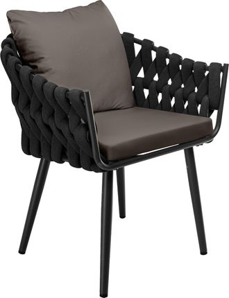 Clp Silla De Jard&iacute;n Naxos Antracita Con Coj&iacute;n De Asiento Gris