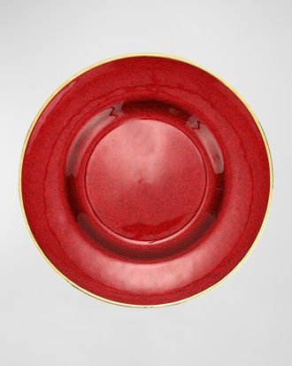 Vietri Metallic Glass Ruby Salad Plate