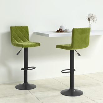 vidaXL Taburetes De Cocina 2 Uds Terciopelo Verde Claro Vidaxl