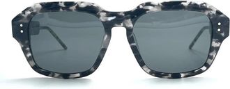 Thom Browne Vierkante Donkergrijze Zonnebril - Heren - Zonnebrillen - Grijs - ONE Size - Accessoires