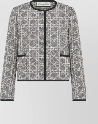 Dior trimmed jacket with pockets and long sleeves