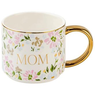 Sweet Water Decor Patterned 14 oz Gold Handle Coffee Mug in Floral Mom at Nordstrom