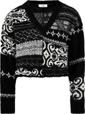 Akep Mgkd 07014 02 Sweater - Dames - V-hals truien - Zwart - S - Truien & Vesten