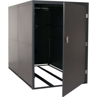 Hhg [NON UTILIZZATO] Garage per 2 biciclette HHG-852c, rimessa con deposito, in metallo con serratura 160x113x209cm, antracite
