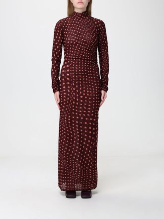 Stella McCartney Abito lungo a tubino in jersey a pois con collo dolcevita