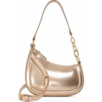 Dune London Direction Leather Shoulder Bag in Gold at Nordstrom