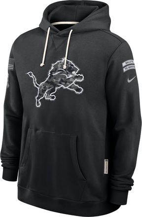 Nike Detroit Lions Salute to Service Sideline Nike Mens Dri-FIT NFL Pullover Hoodie in Black | 03AZ00AA2B-CYB