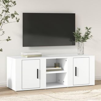 vidaXL Vidaxl - Mueble Para Tv Madera Contrachapada Blanco 100x31,5x35 Cm