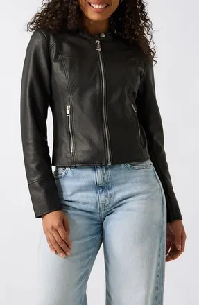 Guess Anita Logo Faux Leather Jacket in Embossed Black at Nordstrom, Size X-Small