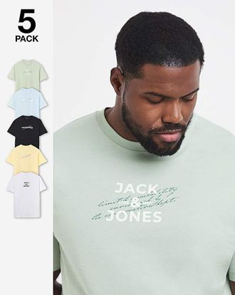 Jack & Jones Jack & Jones Front Logo T-Shirt 5 Pack
