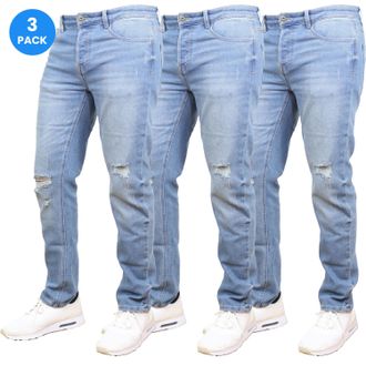 Blue Ice Mens Stretch Ripped Jeans-3 Pack