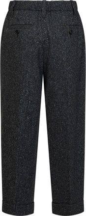 Brunello Cucinelli Womens Trousers Donegal Wool Black Virgin